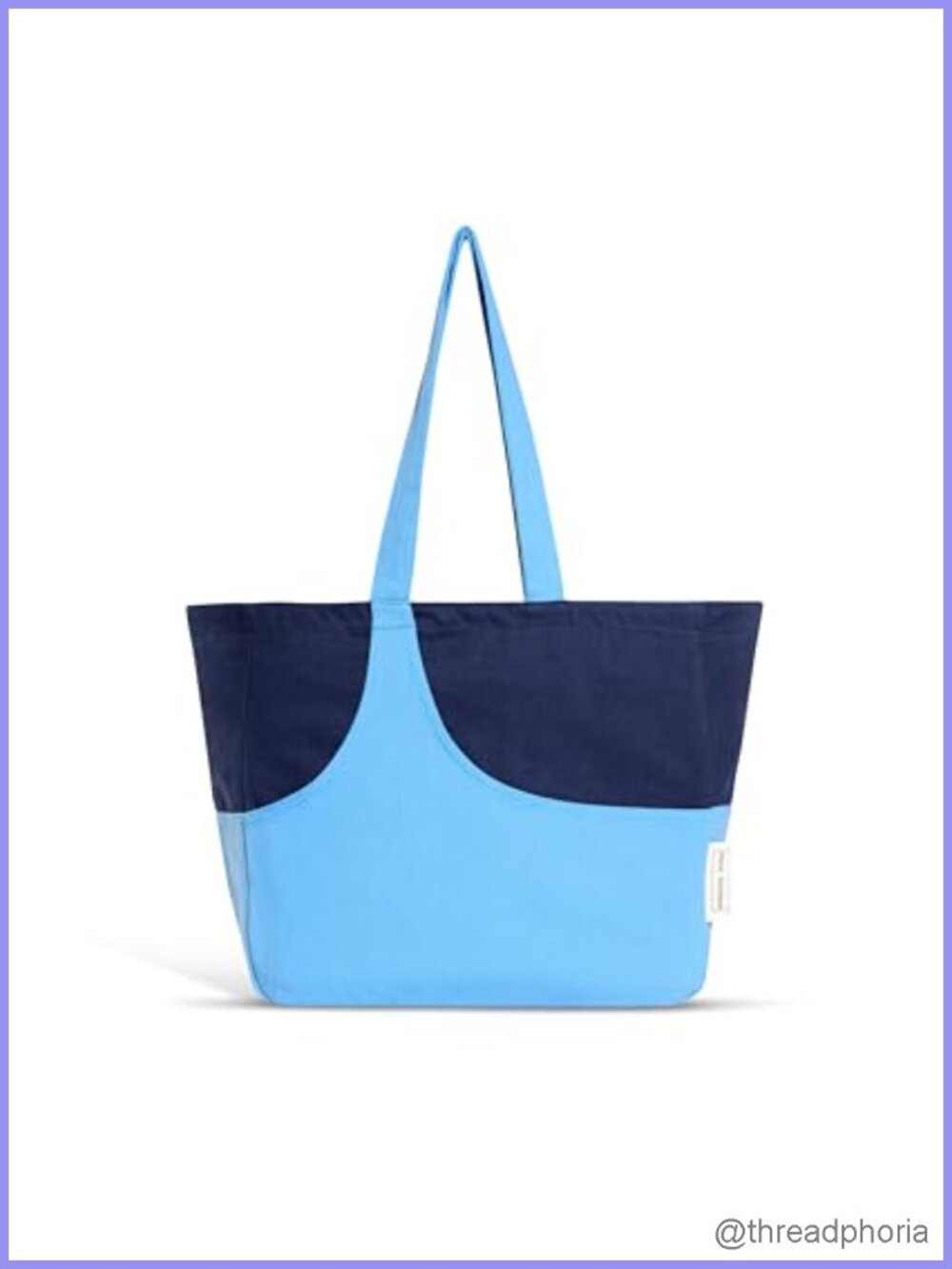 Chic Two-Tone Cotton Gabardine Shoulder Bag - Washable & Durable